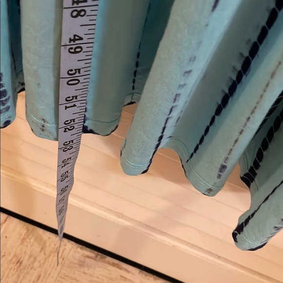 Soft Surroundings Blue Tie-Dye Elastic Off Shoulder Peak Overlap Maxi Dress - Picture 5 of 11